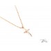Кръст Колие от 14К  Розово Злато с Диамант  Bloom Jewellery
